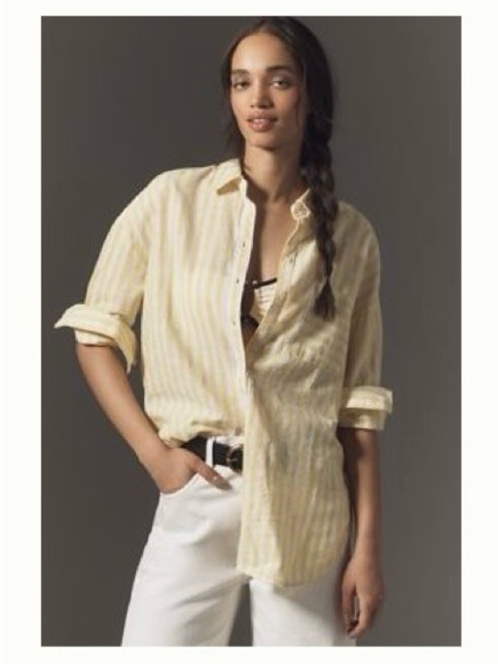 Anthropologie Bennett Button down Shirt by Maeve- linen edition
